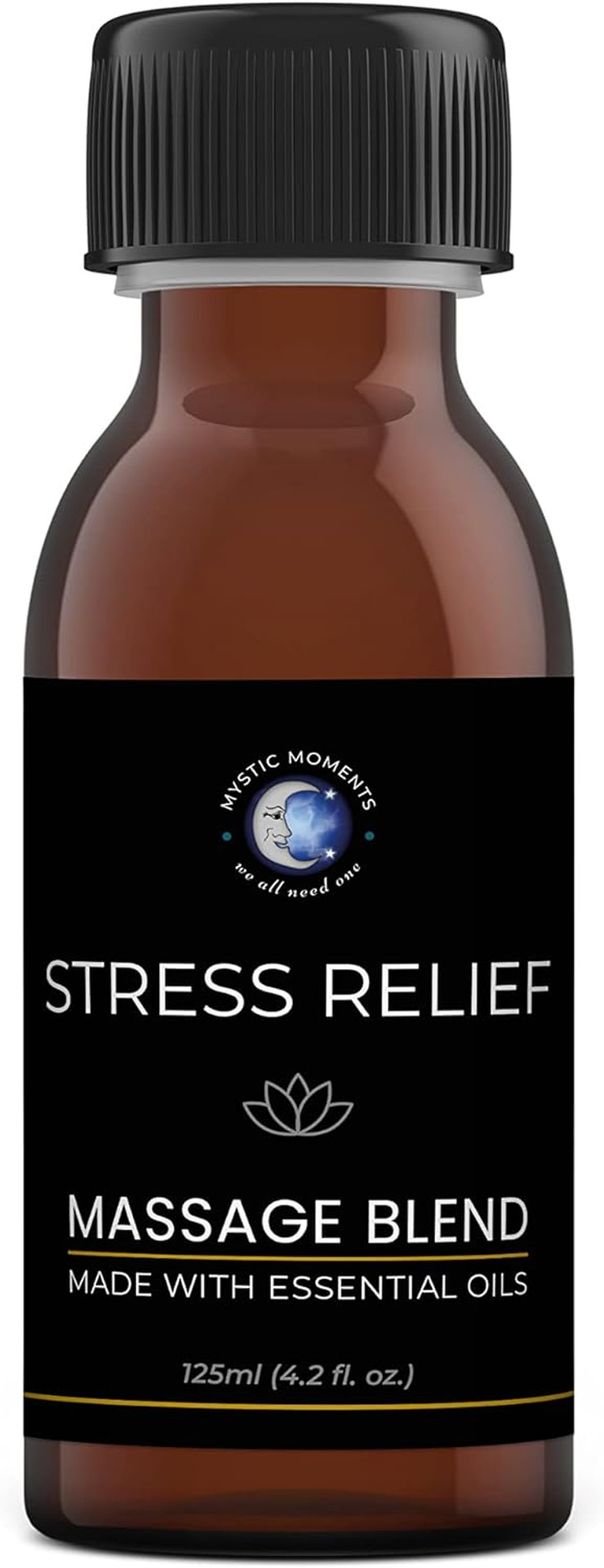 Mystic Moments | Stress Relief Aromatherapy Massage Oil Blend 250ml - Natural Massage Blend Made with Essential Oils for Spa & Massage Therapy