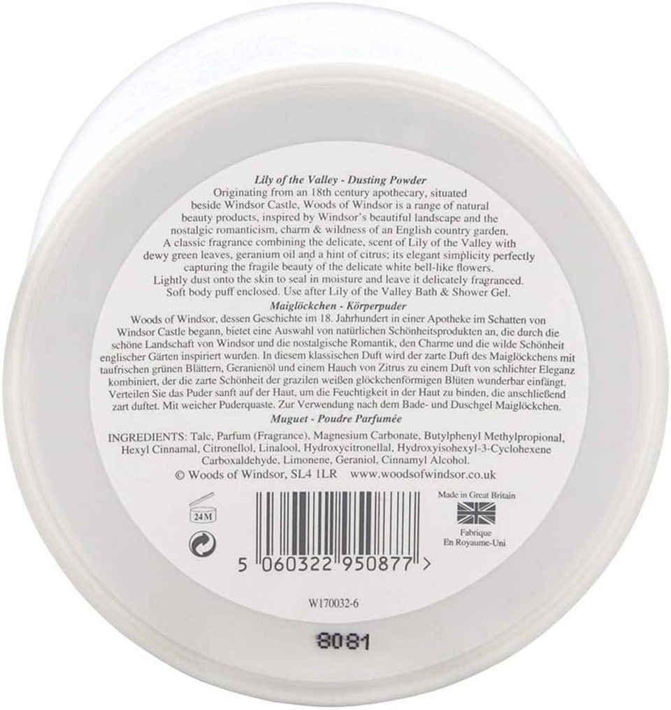 Woods Of Windsor Lily Of The Valley Dusting Powder Talc For Her, White, 100 G (Pack Of 1)

Size: 100 G (Pack Of 1)