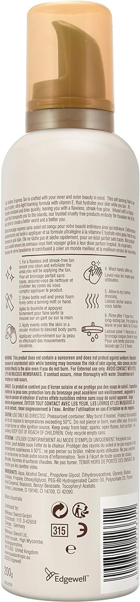 Hawaiian Tropic 1 Hour Express Self Tanning Foam 200Ml