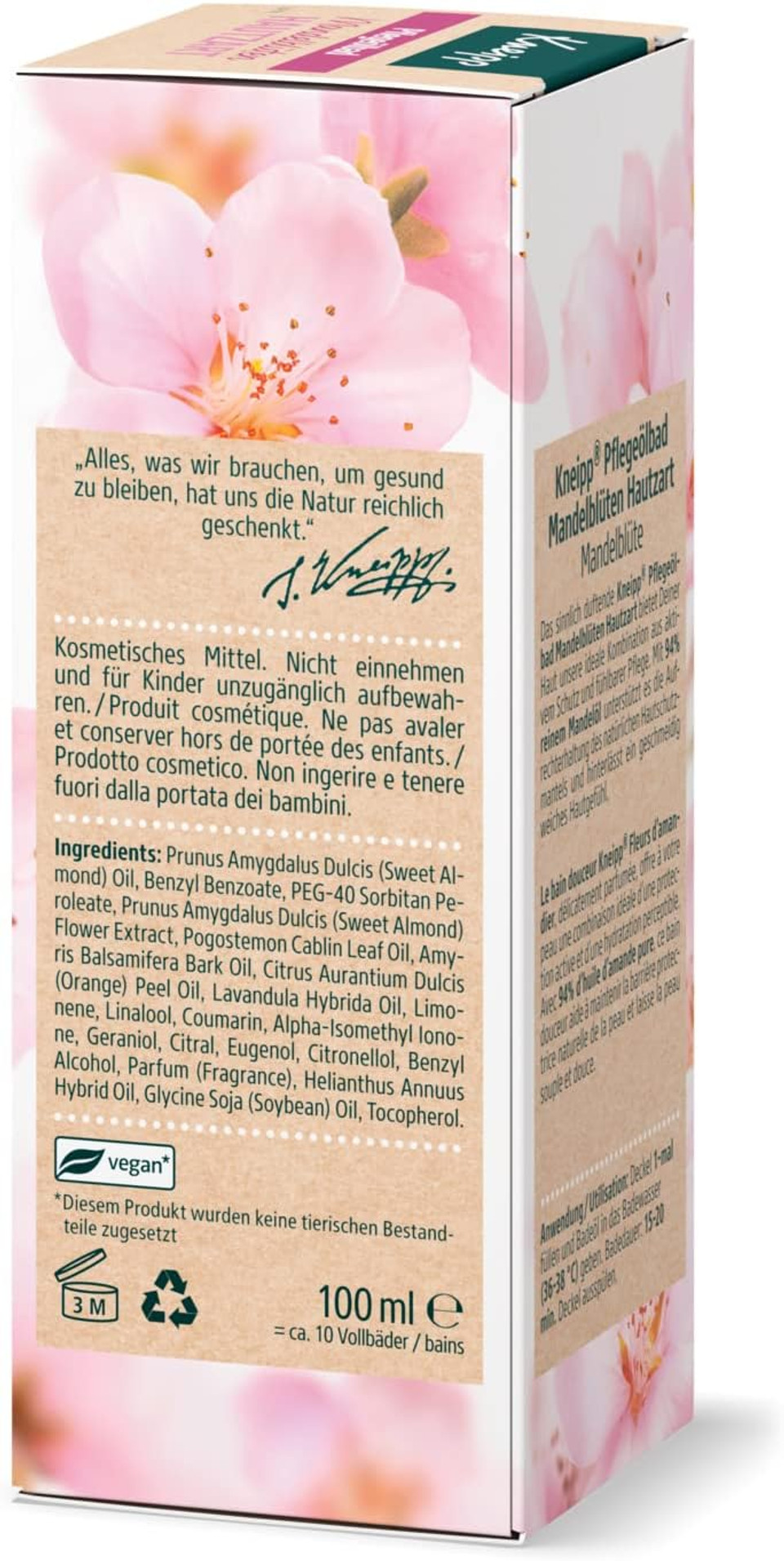 Kneipp Oil Bath Almond Blossom Skin Care 100 Ml