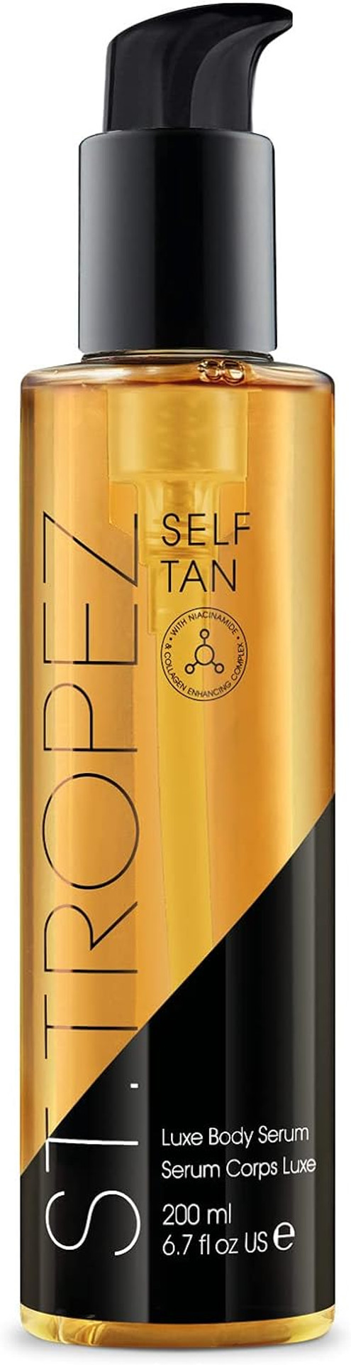 St.Tropez Tan Luxe Body Serum, 5-In-1 Collagen Enhancing Self Tan, Niacinamide, Hyaluronic Acid, Vitamin C & E, Vegan, Natural & Cruelty Free, 200 Ml
