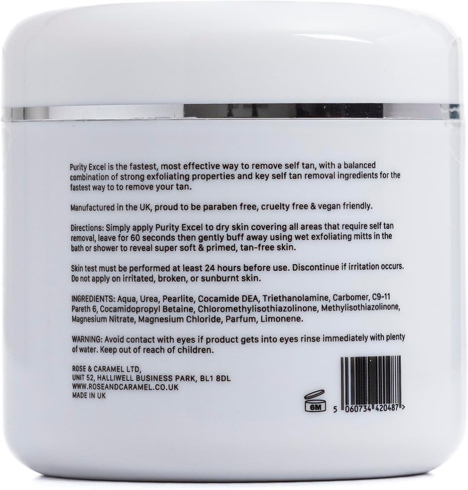 Rose & Caramel Purity Excel 60 Second Fake Tan Remover 440ml