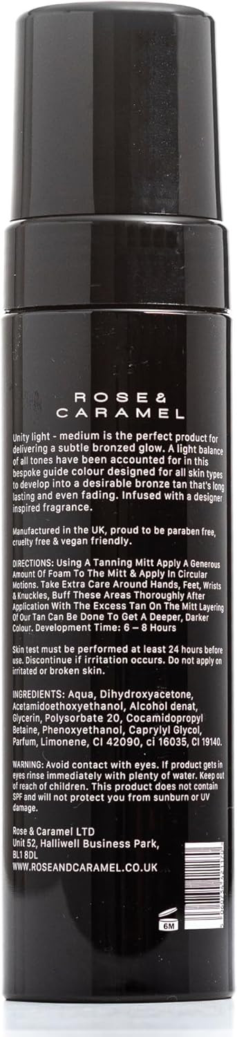 Rose & Caramel Unity Unisex Self Tanning Mousse Light Medium
