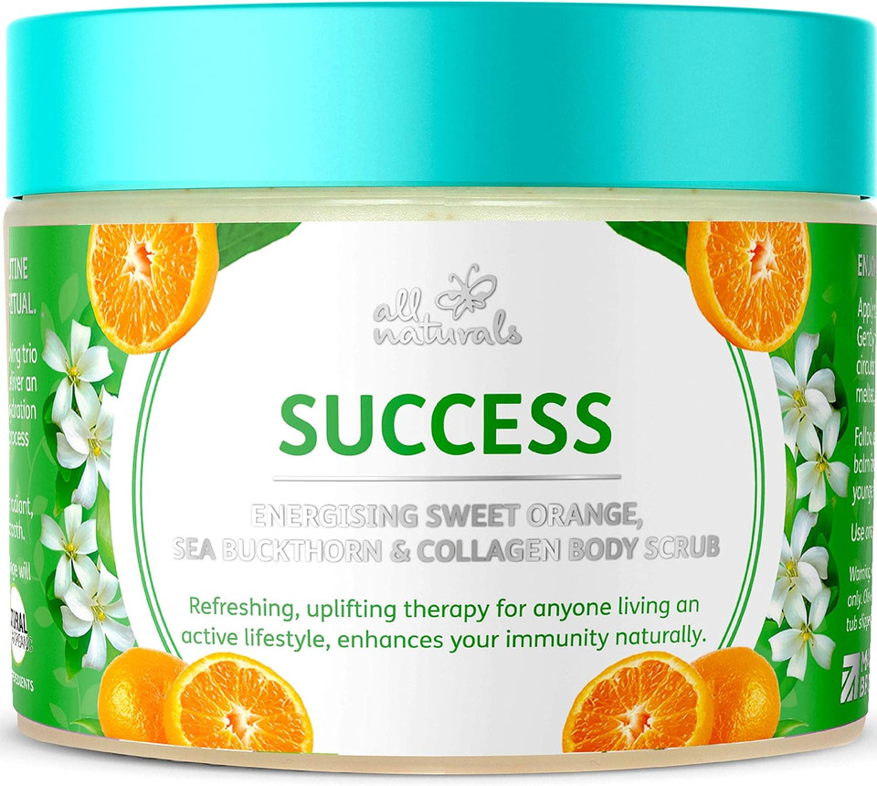 All Naturals, Exfoliating Body Scrub With Vitamin C, Collagen, Niacinamide, Intensive Skin Firming, Nourishing & Softening Suitable For Sensitive Skin, 400G (Sweet Orange)
