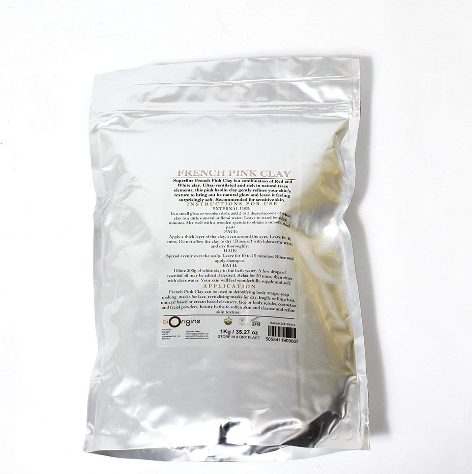 Mystic Moments | Pink Ultra Ventilated French Natural Clay 1Kg - Pure & Natural Vegan Gmo Free