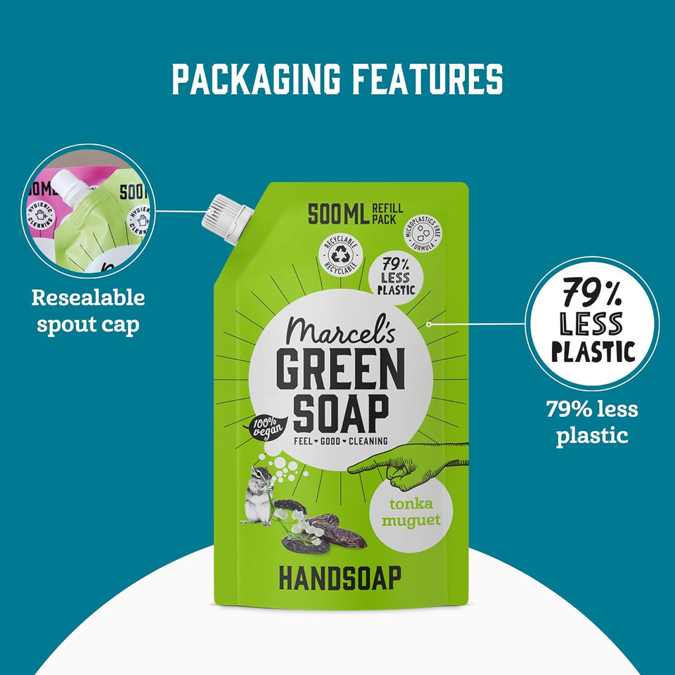 Marcel'S Green Soap - Hand Soap Refill Tonka & Muguet - Handwash Dispenser Refill - 100% Eco Friendly - 100% Vegan - 97% Biodegradable - 500 Ml
Color: Tonka & Muguet
Size: 500 Ml (Pack Of 1)