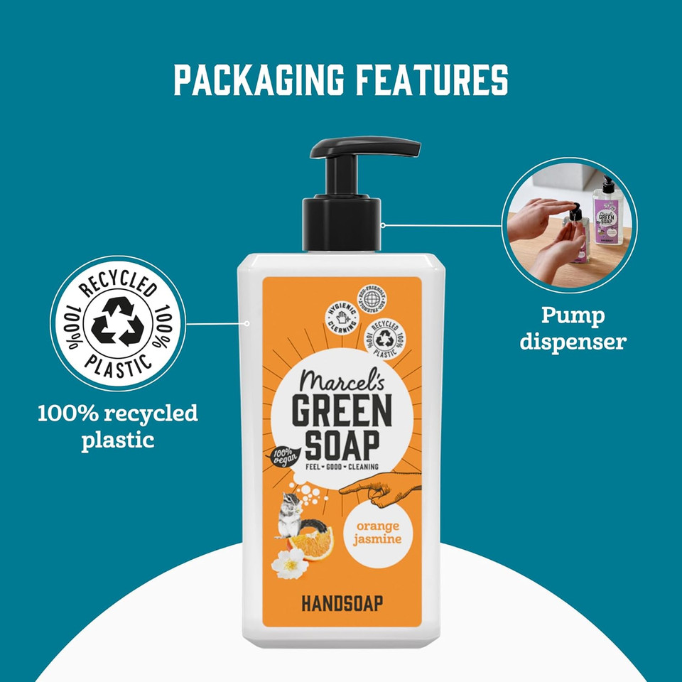 Marcel'S Green Soap - Hand Soap Orange & Jasmine - Handwash Dispenser - 100% Eco Friendly - 100% Vegan - 97% Biodegradable - 500 Ml
Color: Orange & Jasmine
Size: 500 Ml (Pack Of 1)