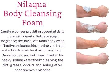 Nilaqua Skin Cleansing Body Wash Foam, No Water Or Rinsing Required, Aerosol Free 70Ml Trio Pack