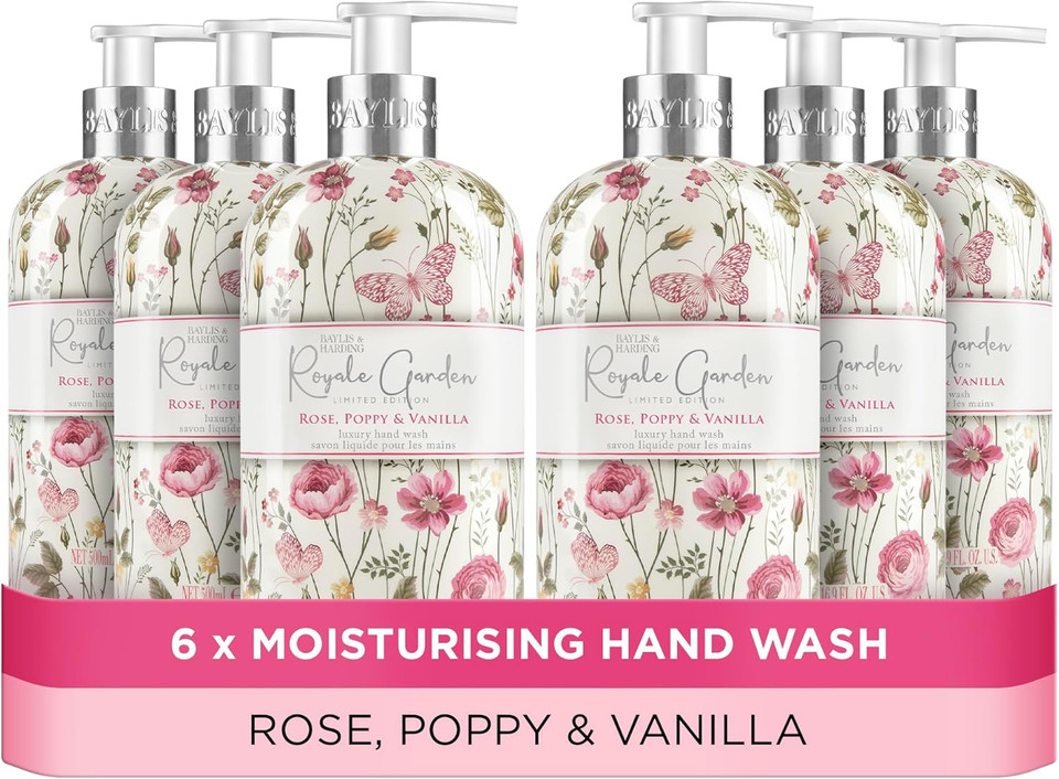 Baylis & Harding Royale Garden Verbena & Chamomile Hand Wash, 500 ml (Pack of 6) - Vegan Friendly