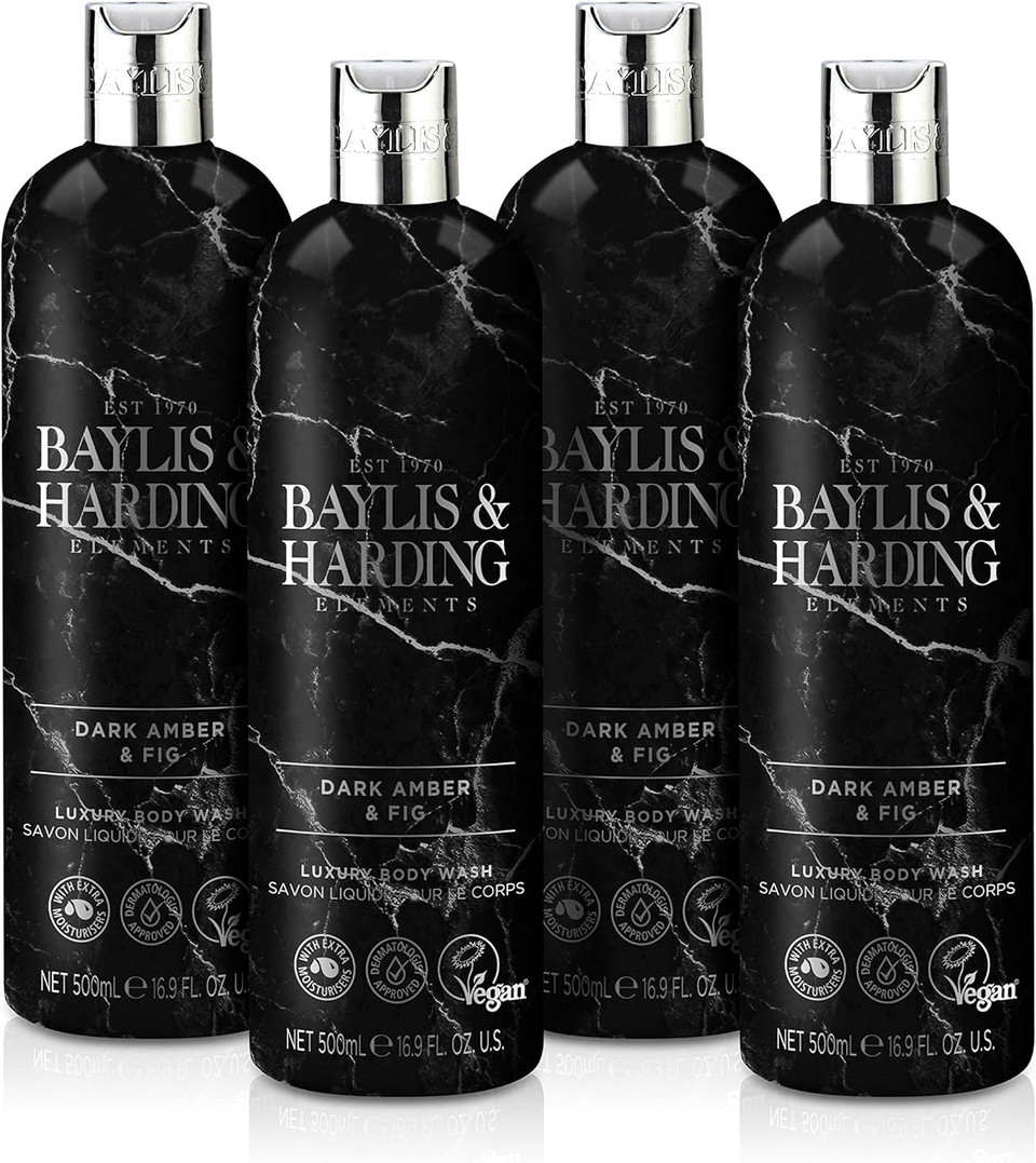 Baylis & Harding Elements Dark Amber & Fig Luxury Body Wash, 500 Ml (Pack Of 4) - Vegan Friendly
Color: Dark Amber & Fig Body Wash