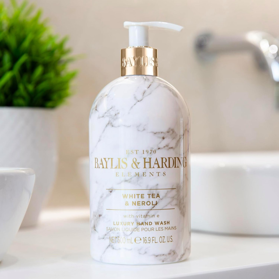 Baylis & Harding Elements White Tea & Neroli Luxury Body Wash, 500 ml (Pack of 4) - Vegan Friendly