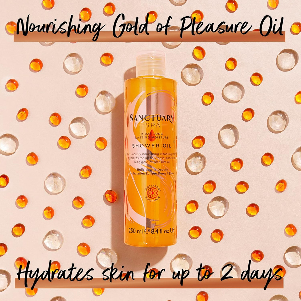 Sanctuary Spa Shower Oil With Natural Oils, Vegan And Cruelty Free, 250 Ml