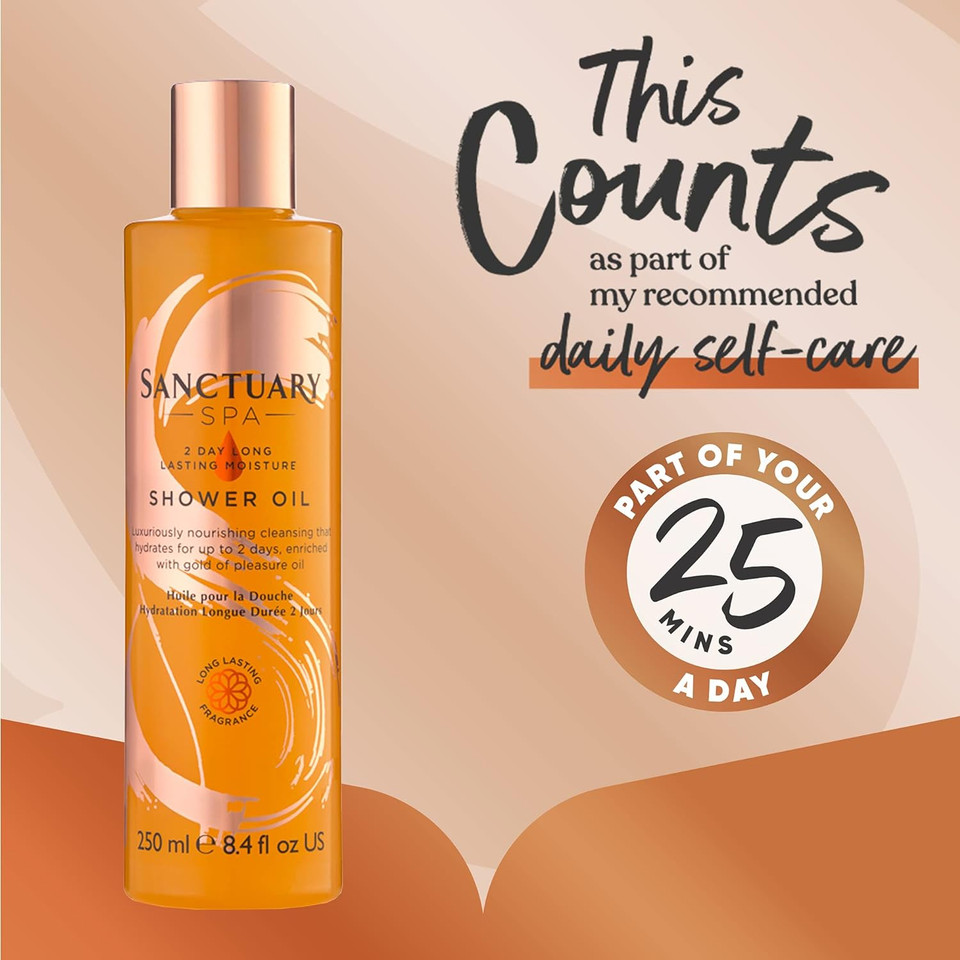 Sanctuary Spa Shower Oil With Natural Oils, Vegan And Cruelty Free, 250 Ml