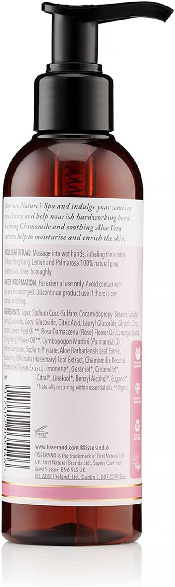 Tisserand Aromatherapy - Nature'S Spa Indulgent Hand Wash - 100% Natural Pure Essential Oils - Rose And Ylang Ylang - 195Ml