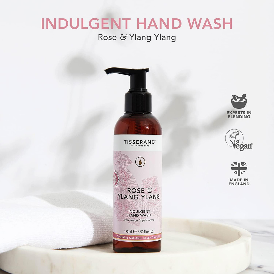 Tisserand Aromatherapy - Nature'S Spa Indulgent Hand Wash - 100% Natural Pure Essential Oils - Rose And Ylang Ylang - 195Ml