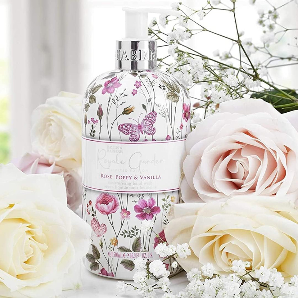 Baylis & Harding Royale Garden Rose, Poppy & Vanilla Hand Wash, 500 ml (Pack of 6) - Vegan Friendly