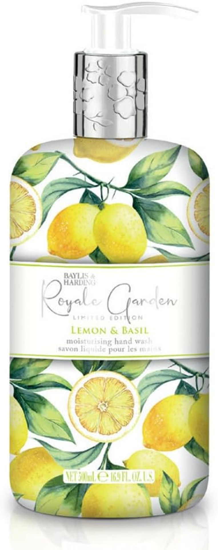 Baylis & Harding Royale Garden Limited Edition Lemon & Basil Hand Wash, 500 ml (Pack of 6) - Vegan Friendly