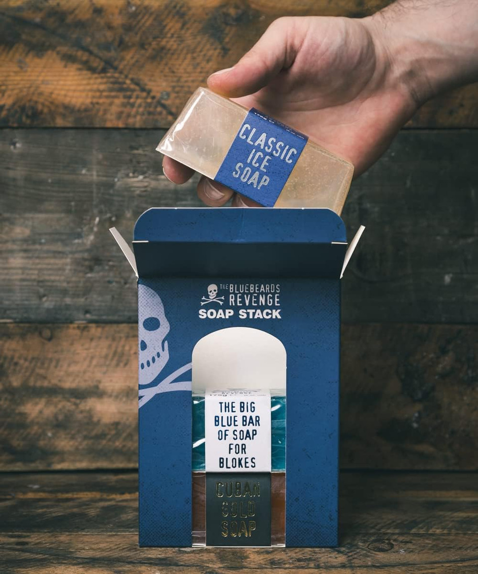 The Bluebeards Revenge, Soap Stack Gift Set For Men, For Hands And Body, Includes Big Blue, Cuban Gold And Classic Ice Soap