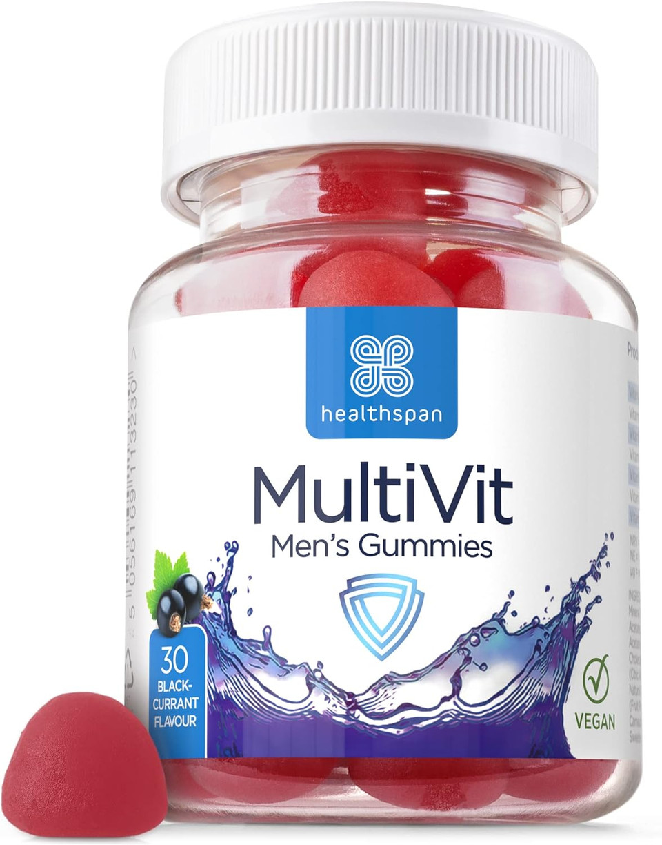 Healthspan Men'S Multivitamin Gummies (30 Gummies) | Blackcurrant Flavour | Specially Formulated To Support Men'S Health With 12 Vitamins & Minerals | Support Energy, Joint & Muscle Health | Vegan
