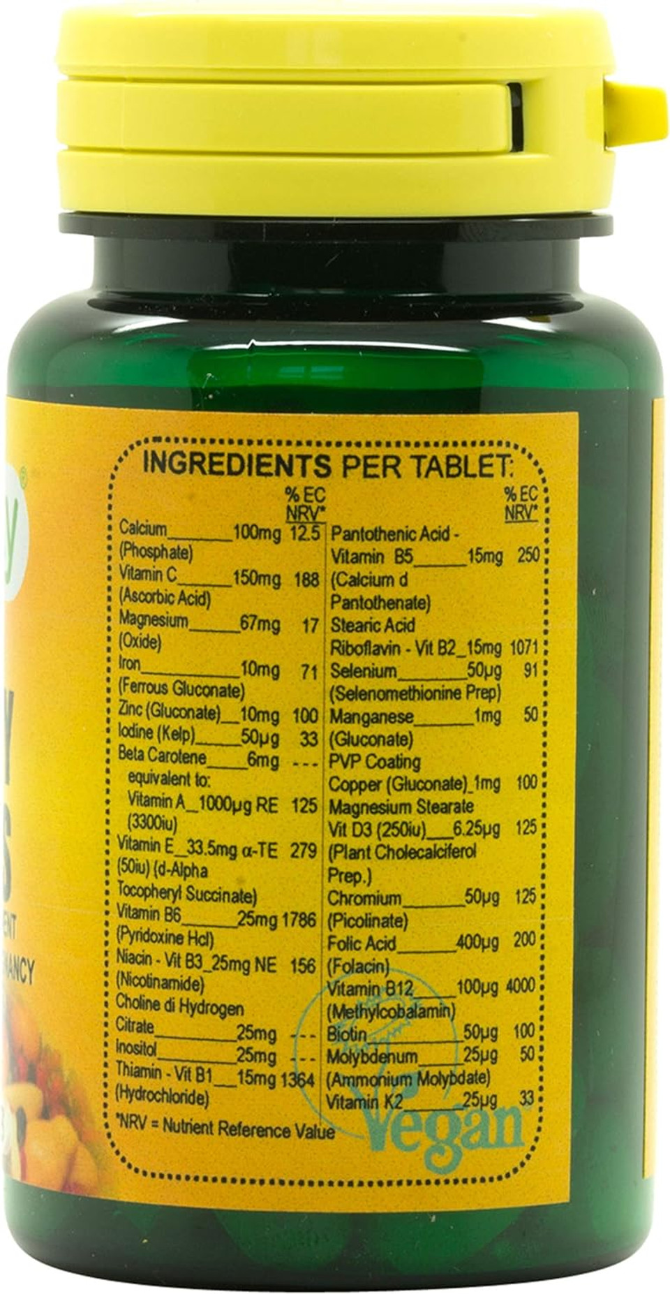 Veganicity Pregnancy Essentials Multivitamin : Women's Health Supplement : 60 Tablets, in a Planet-Friendly 99% Recycled Pot