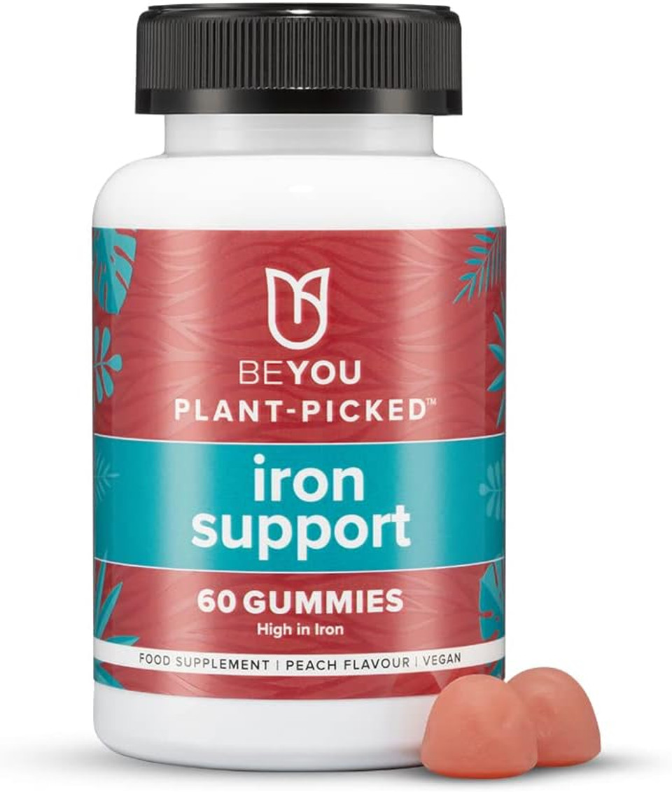 Beyou Iron Gummies | High In Iron | 100% Rda Iron | Vegan Gummies | 60 Peach-Flavoured Vitamin Supplement Gummies | Gluten Free | Non- Gmo | Made In The Uk | Award-Winning Range