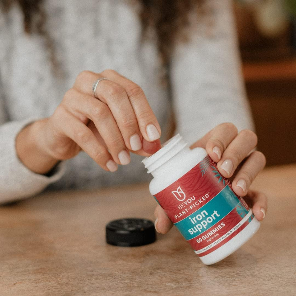 Beyou Iron Gummies | High In Iron | 100% Rda Iron | Vegan Gummies | 60 Peach-Flavoured Vitamin Supplement Gummies | Gluten Free | Non- Gmo | Made In The Uk | Award-Winning Range