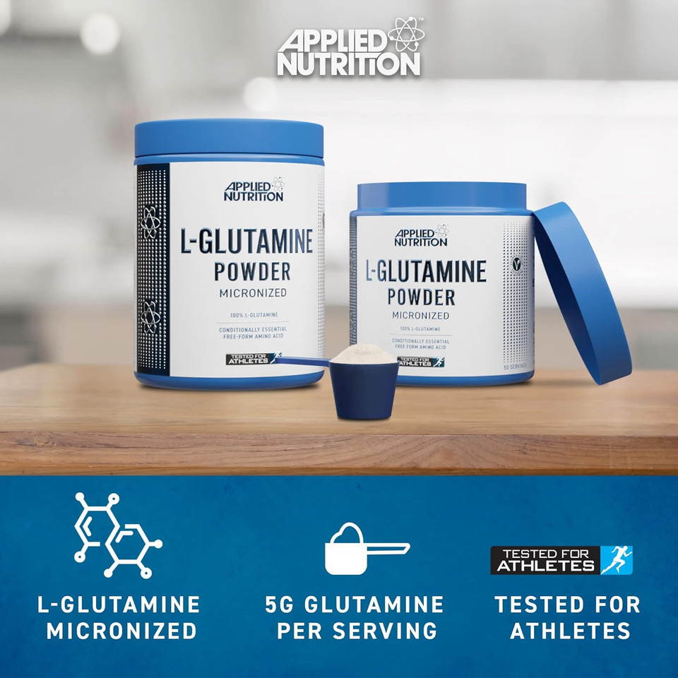 Applied Nutrition L Glutamine Powder - Amino Acid, Muscle Strength & Recovery, Boosts Immune System, Unflavoured (250g - 50 Servings) Applied Nutrition L Glutamine Powder - Amino Acid, Muscle Strength & Recovery, Boosts Immune System, Unflavoured (250g - 50 Servings)