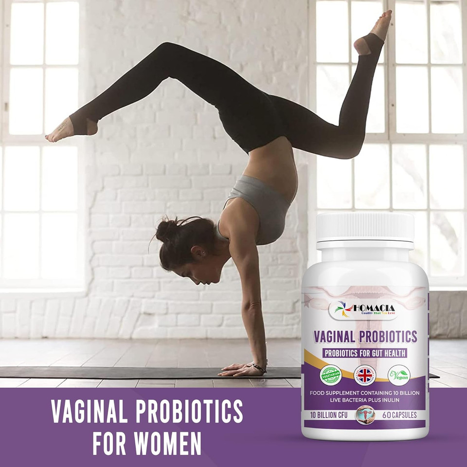 Homacia Vaginal Probiotics | Urinary Bio-Balance & Vaginal Gut Bacteria Support Capsules For Women | Uti And Yeast Balance Support | Probiotics For Women | Uk Made - 60 Day Supply