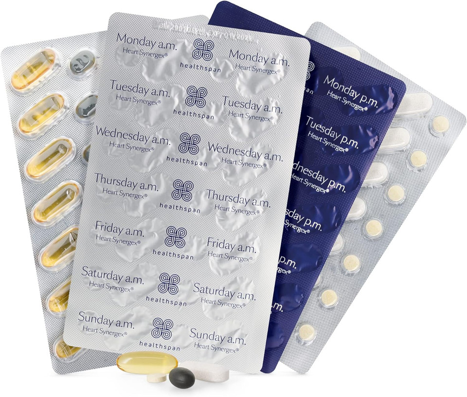 Healthspan Heart Synergex | 28 Day Supply | With Vitamin D3 | Plant Sterols | Garlic | Cardio-Vitamin Complex | Omega 3 | Co-Enzyme Q10 | Friend Of The Sea