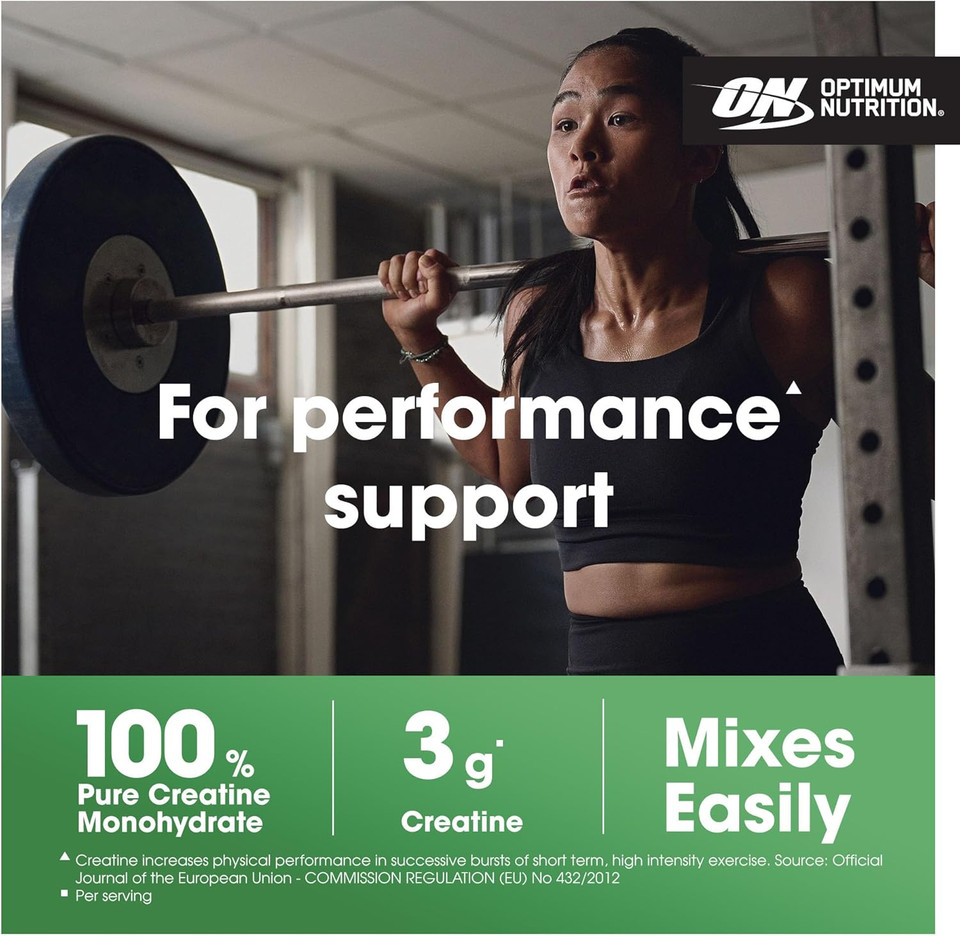 Optimum Nutrition Micronised Creatine Powder, 100% Pure Creatine Monohydrate Powder for Performance and Muscle Power, Unflavoured Shake, 93 Servings, 317 g