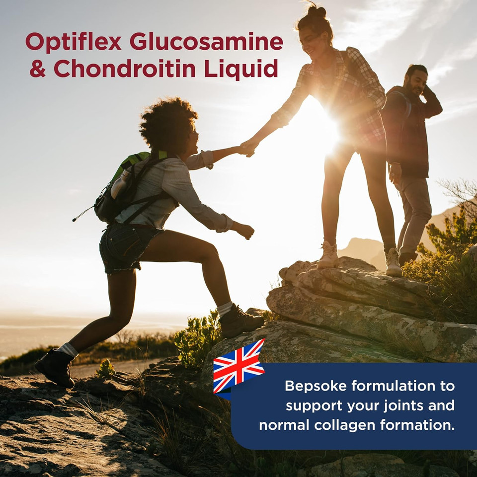 Healthspan Optiflex Glucosamine & Chondroitin Liquid (2X300Ml) | Cartilage Health & Collagen Formation | 1,000Mg Optiflex Glucosamine Hcl Per Serving | Blackcurrant Flavour | Shellfish & Gelatin Free