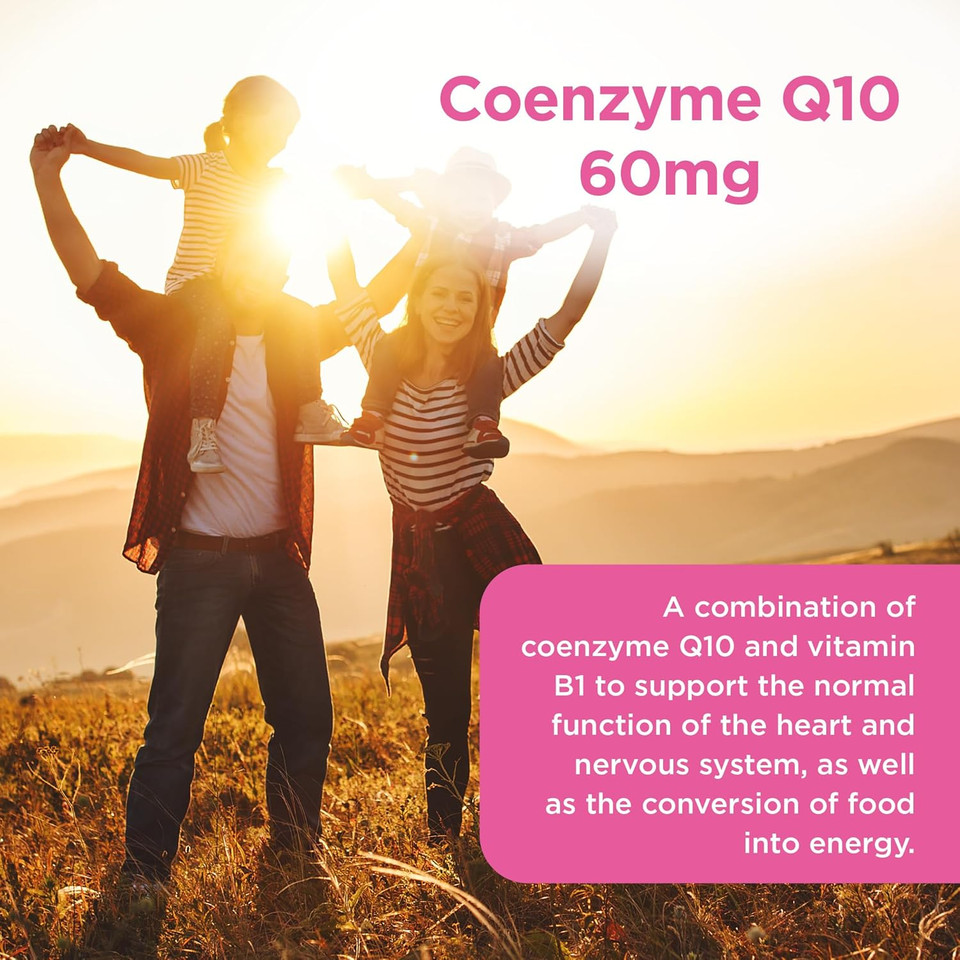 Healthspan Coenzyme Q10 60mg | 90 Capsules | Added Vitamin B | Sunflower Oil Base | Optimum Purity | Vegan