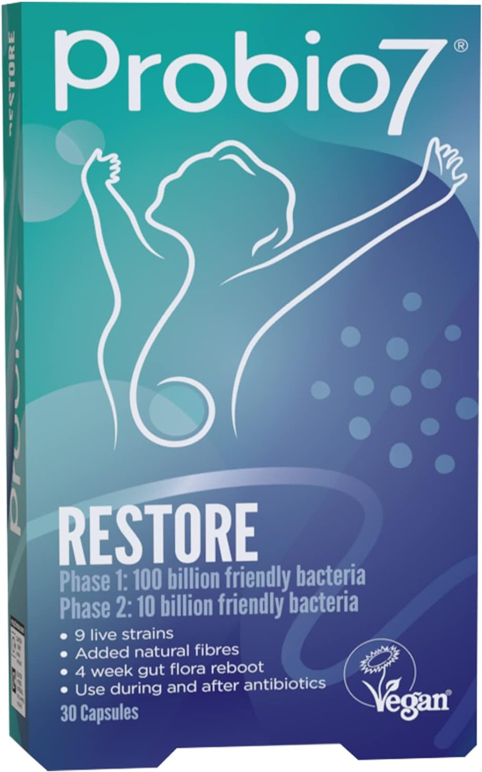 Probio7 Restore | Gut Bacteria Supplement | For Those On Antibiotics | 9 Live Strains | 30 Capsules