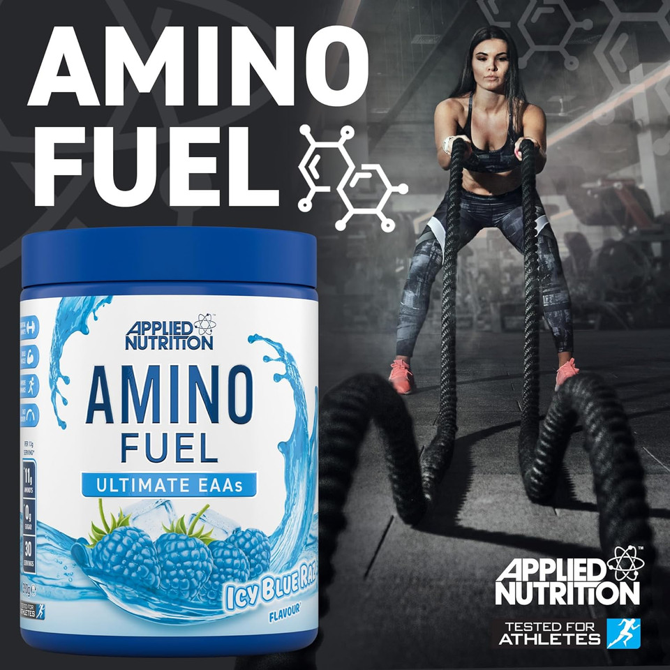 Applied Nutrition Bundle Amino Fuel 390g + Lifestyle Water Bottle 1000ml - Amino Acids Supplement, EAA Essential Amino Acids Powder, Muscle Fuel & Recovery (Candy Ice Blast)