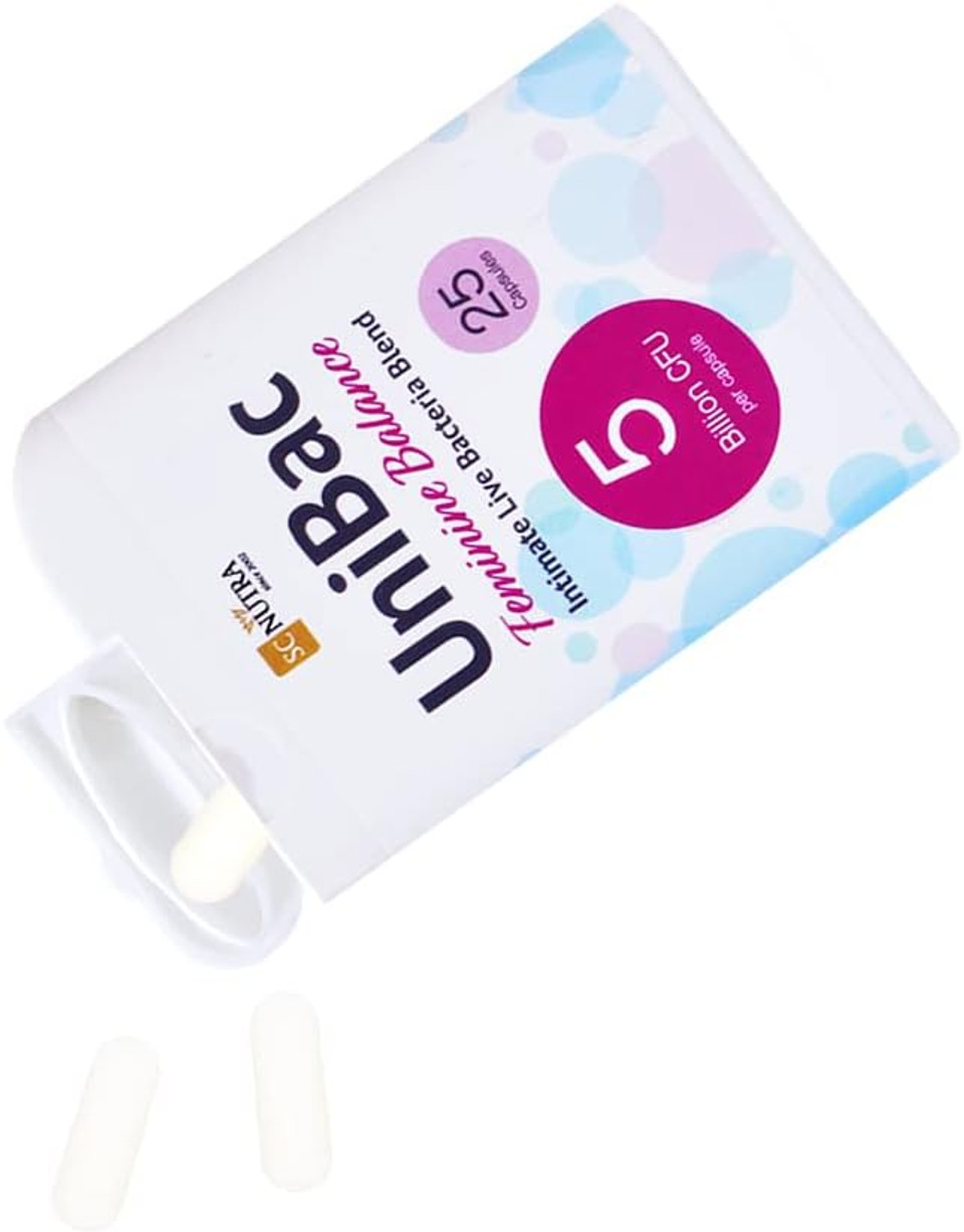 Probiotics For Women | Vaginal Probiotics | Thrush, Cystitis, Uti & Bacterial Vaginosis | Unibac Feminine Balance Intimate Flora | Capsules  50 Count