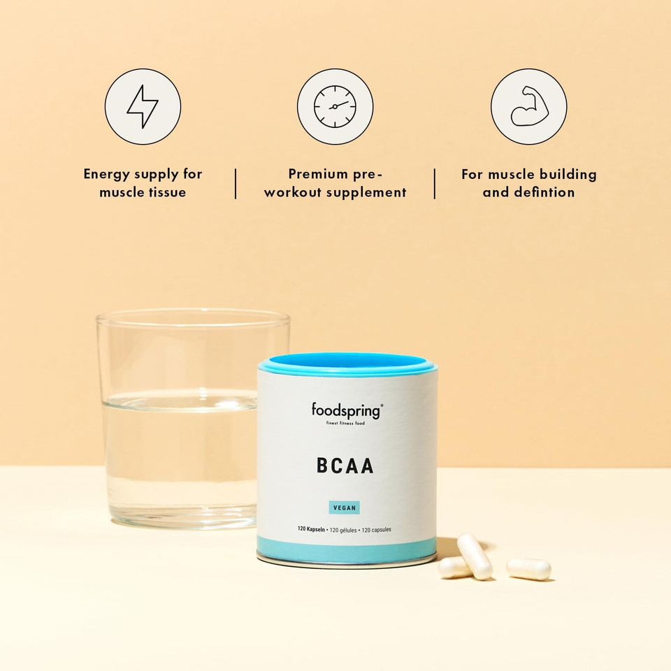 Foodspring Bcaa, 120 Capsules, Vegan Premium Bcaas, Essential Amino Acids For Your Muscles