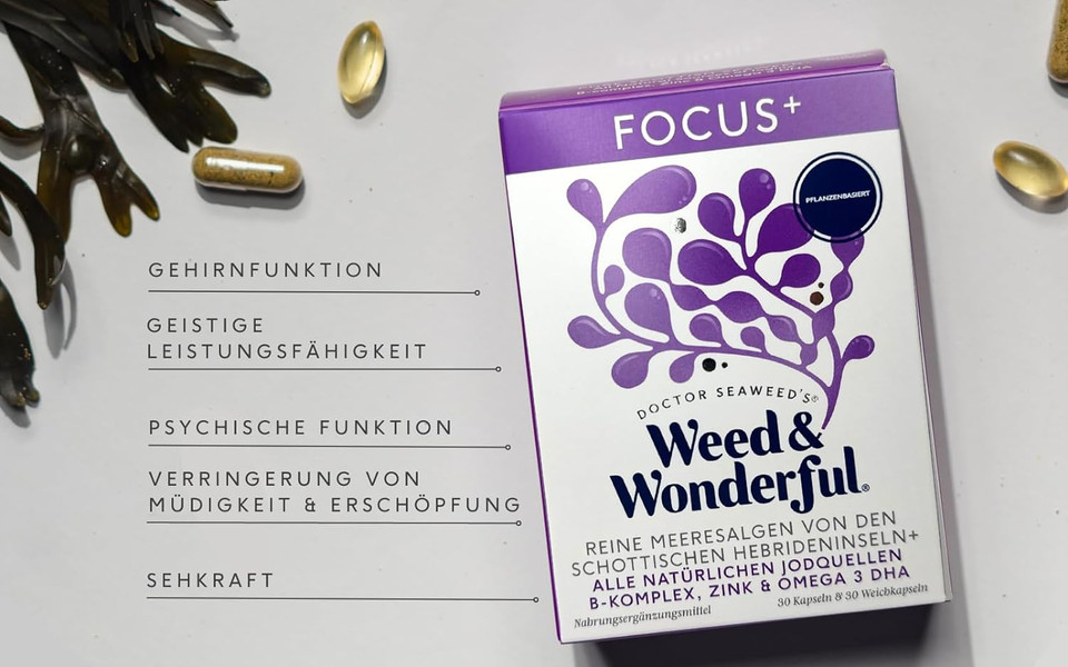 Doctor Seaweed | Focus+ Capsules | 1 Month Supply | Organic Scottish Seaweed With Vitamins