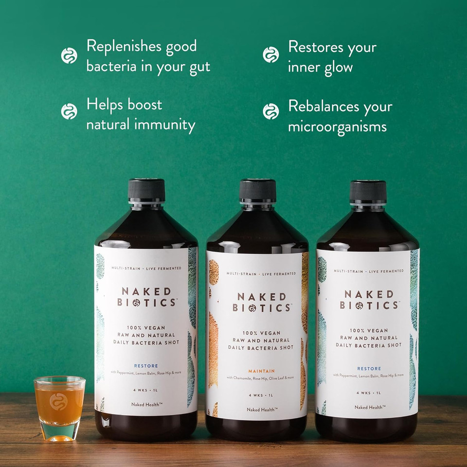 Naked Health Naked Biotics Restore - Probiotics For Gut Health - Gut Health Supplement Probiotic Drink - Daily Use To Restore Gut Health (1000Ml)