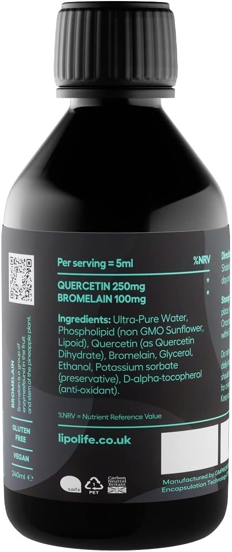 Lqb1 Liposomal Quercetin Bromelain Complex - Innovation Absorption. Uk Made. Lipolife