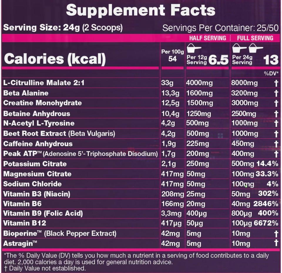 10X Athletic Stim Pre Workout Beta Alanine High Caffeine Creatine Sugar Free Vegan Low Calorie Various Flavours 600G 25/50 Servings (Apple Attack)