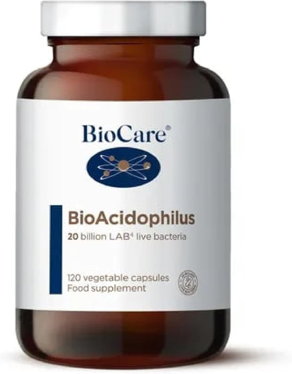Biocare Bioacidophilus | 20 Billion Lab4 Live Bacteria | Food Supplement Suitable For Vegetarians And Vegans - 120 Capsules

Size: 120 Count (Pack Of 1)