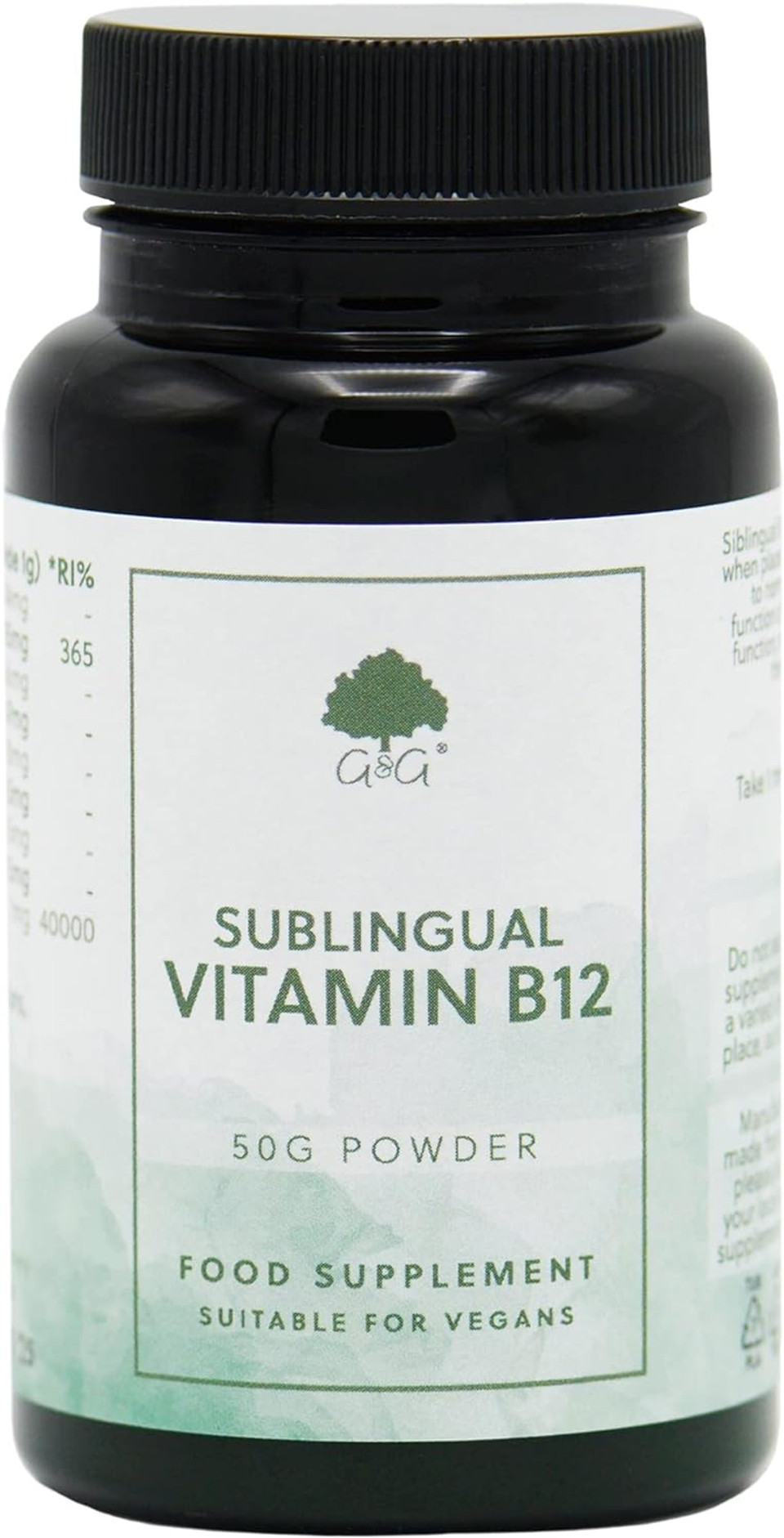 Sublingual Vitamin B12 | Powder B12 Supplement | Highly Absorbable | 50G Powder | G&G Vitamins Sublingual Vitamin B12 | Powder B12 Supplement | Highly Absorbable | 50G Powder | G&G Vitamins