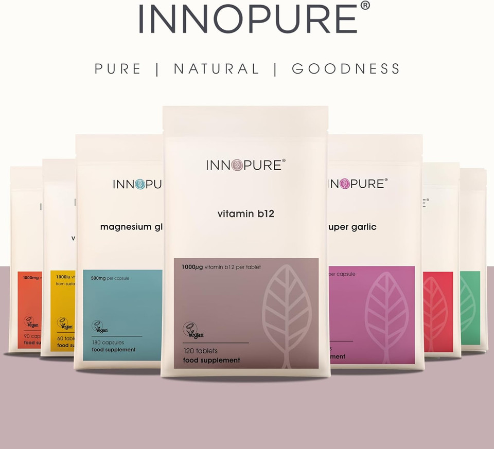 Innopure Vitamin B12 Tablets 1000Mcg (Methylcobalamin The Most Active & Bioavailable Source Of Vit B12) Vegan Society Registered - Uk Made (120 Count)