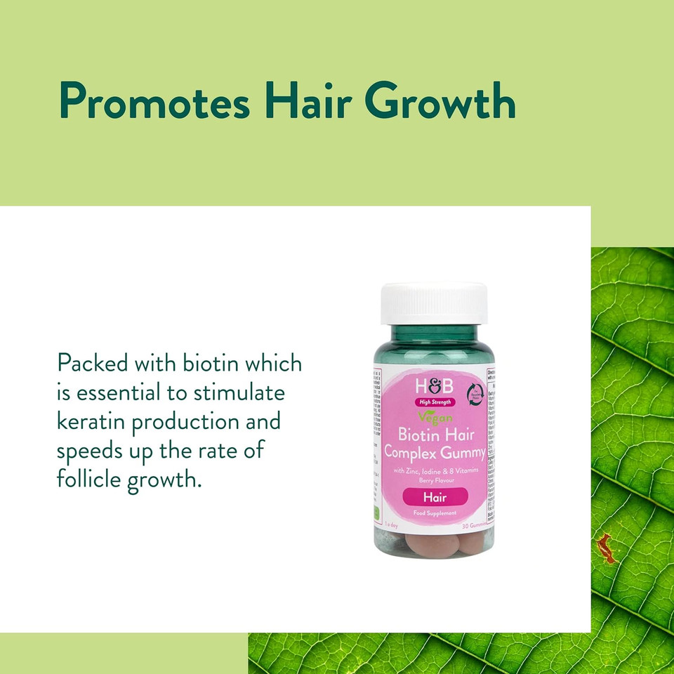 Holland & Barrett Vegan Biotin Hair Complex 30 Gummies
