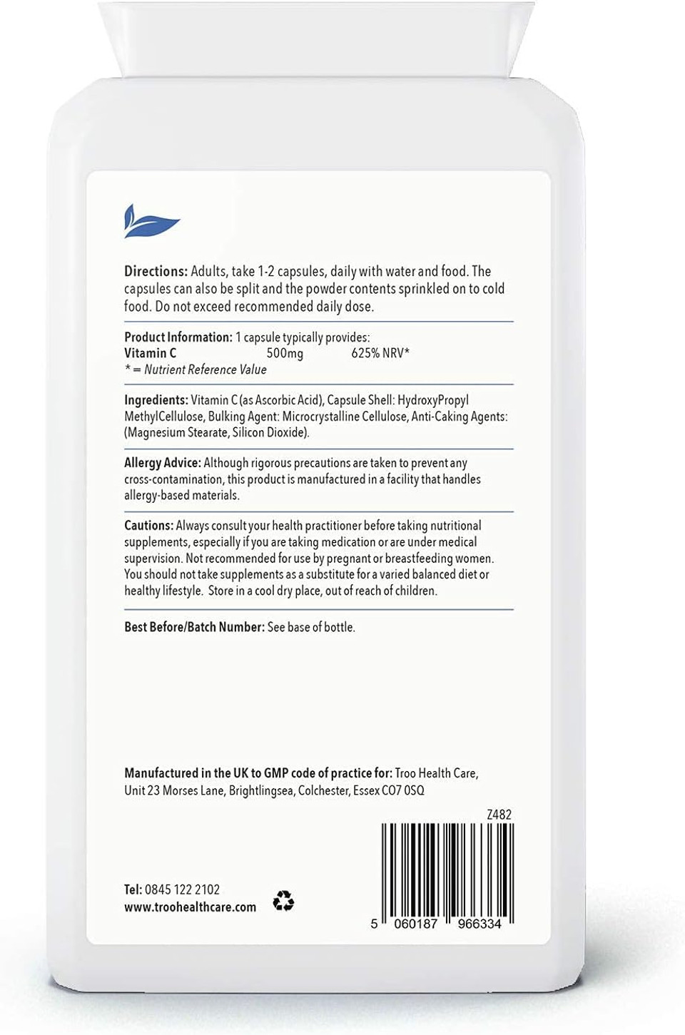 Vitamin C 500Mg Supplement 120 Capsules - High Strength - Easy Swallow - Immune Support Reduces Fatigue Vitamin C 500Mg Supplement 120 Capsules - High Strength - Easy Swallow - Immune Support Reduces Fatigue