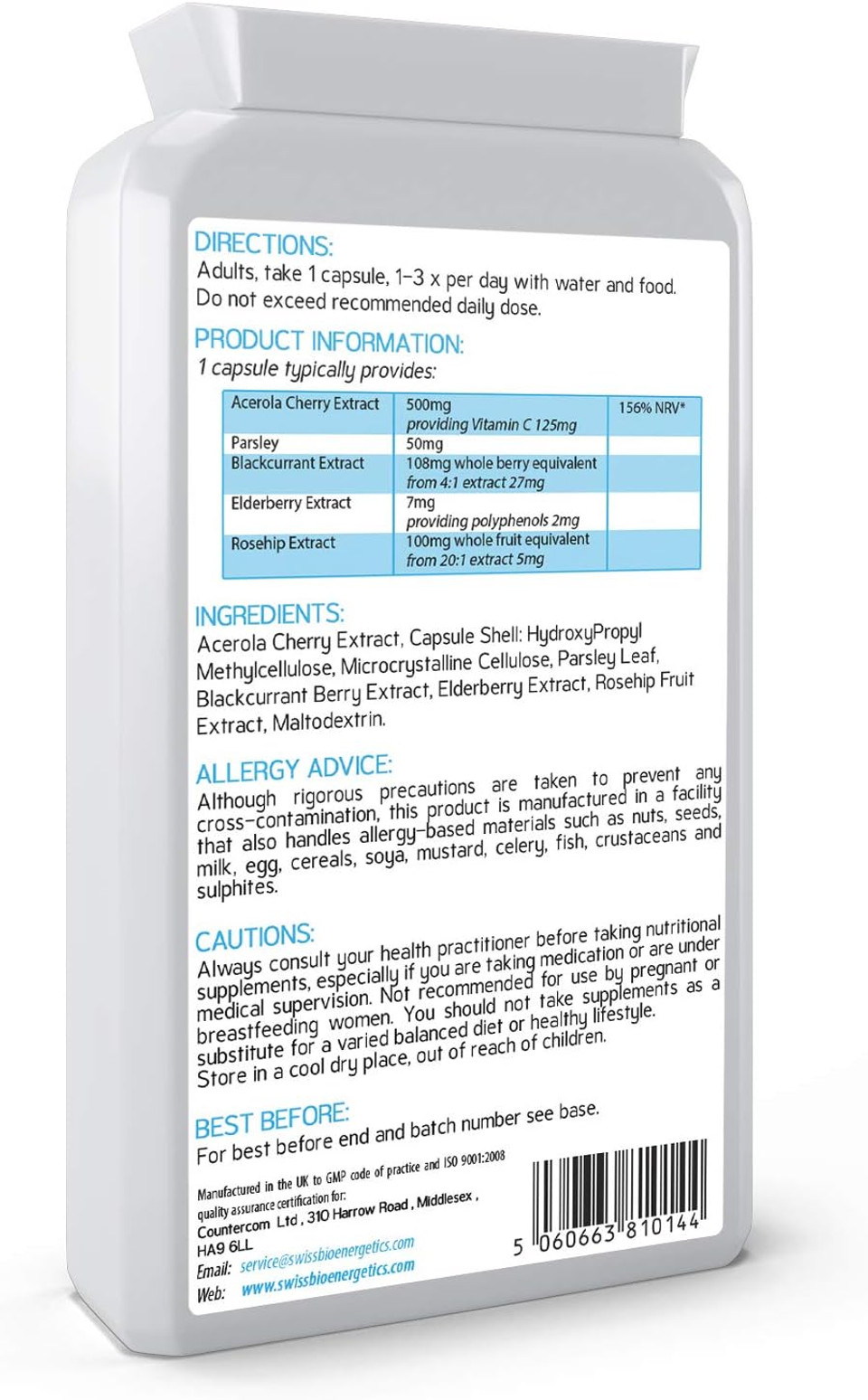 Natural Vitamin C 120 Capsules  Optimum Absorption All-Natural Food Form - Gentle & Non-Acidic - Packed With Bioflavonoids, Pectins, Essential Oils & Phytonutrients - No Synthetic Ascorbic Acid