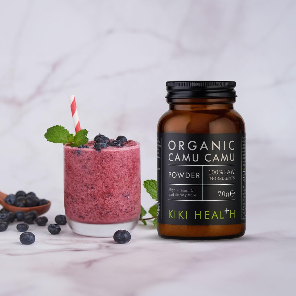 KIKI Health Premium 100% Raw Organic Camu Camu Powder | Sustainably Sourced Superfood | 463% Vitamin C in 1 TSP | Boost Collagen, Gluten-Free & Vegan | Certified Organic by Soil Association