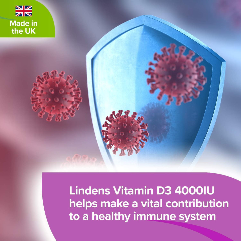 Lindens Vitamin D3 4000IU - 150 High Strength Capsules - Supports Healthy Immune System & Calcium Absorption - One-A-Day Capsule - 5 Month Supply - UK Manufacturer & Letterbox Friendly Lindens Vitamin D3 4000IU - 150 High Strength Capsules - Supports Healthy Immune System & Calcium Absorption - One-A-Day Capsule - 5 Month Supply - UK Manufacturer & Letterbox Friendly