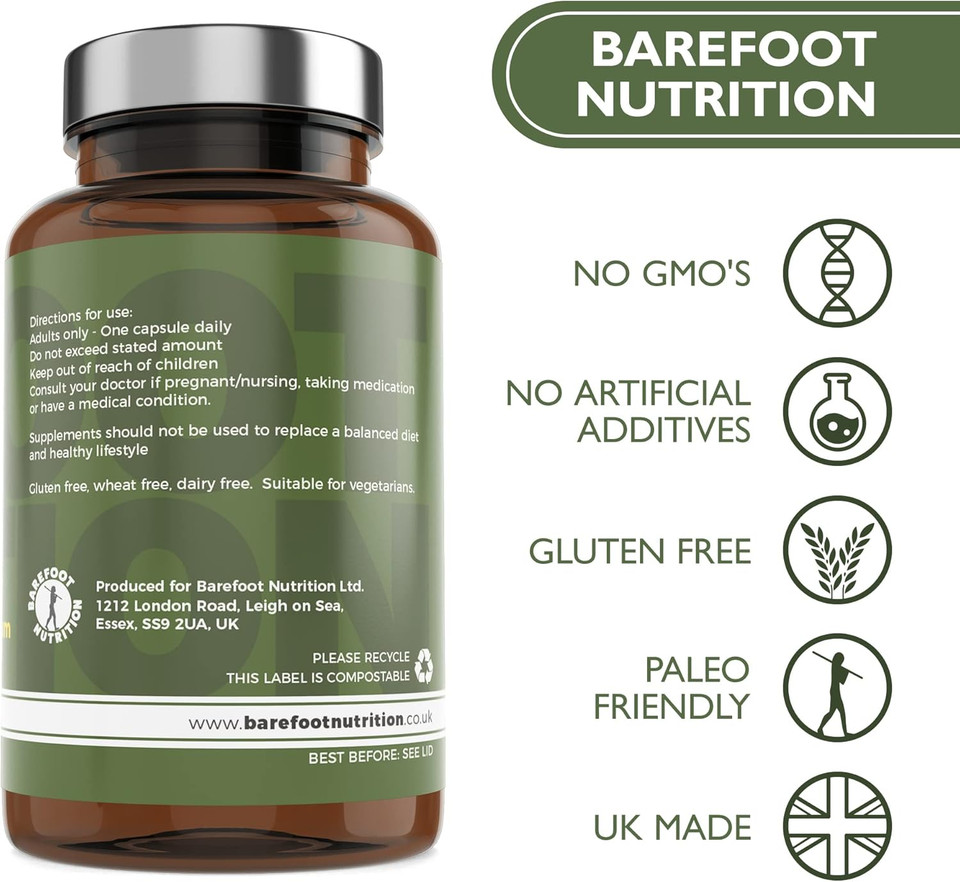 Barefoot Nutrition - Vitamin D3 Complete 4000 IU, with Vitamin K2 MK-7, Magnesium, Boron & Zinc Supplement, High Strength Formula for Bone and Normal Health Function, 60 Capsules