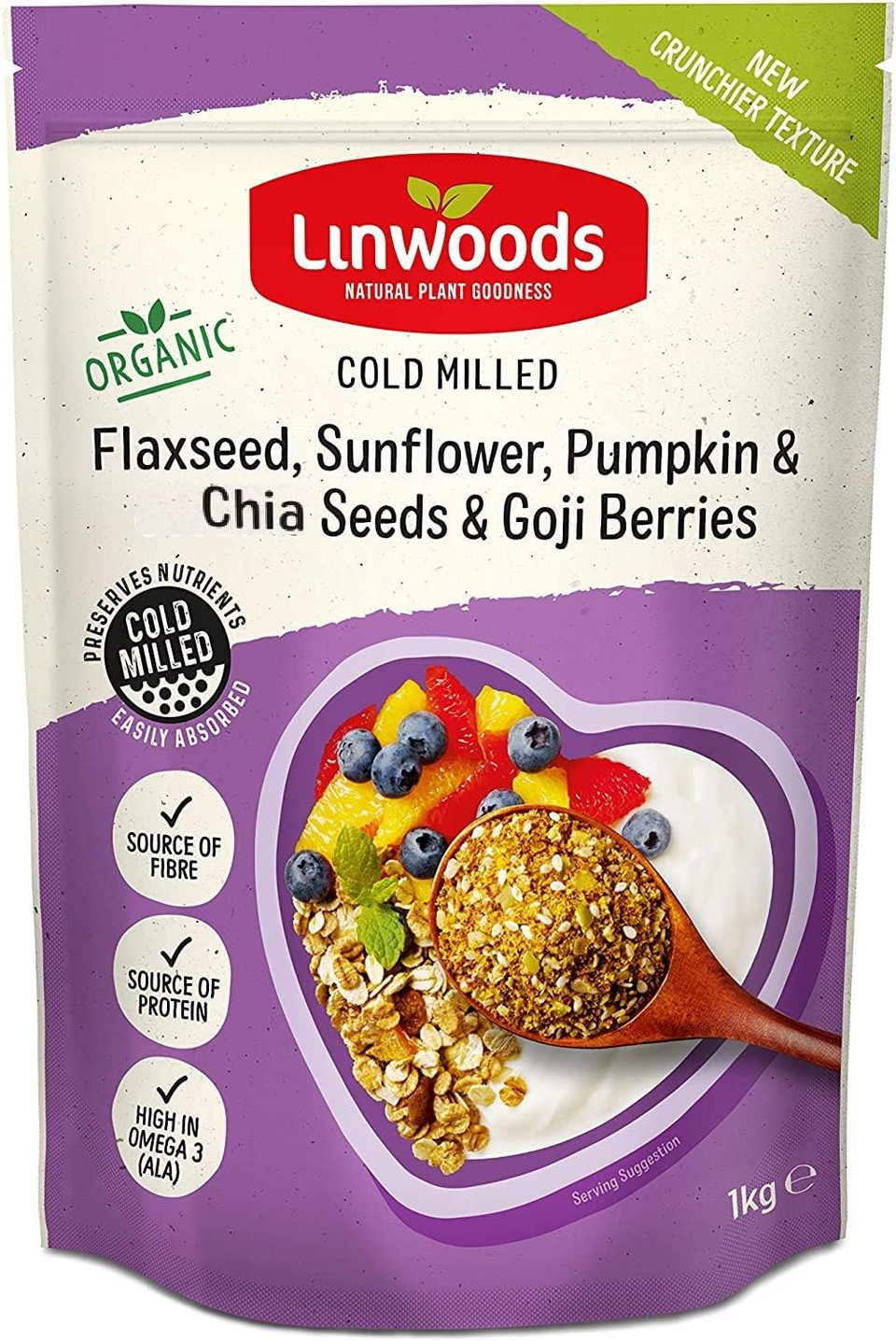 Linwoods Milled Flax, Sunflower, Pumpkin, Chia Seeds And Goji Berries 1Kg, High In Omega-3, Natural Source Of Fibre & Protein, Gluten-Free